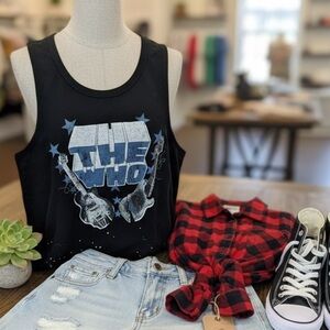 The Who Black Sleeveless Kids Top